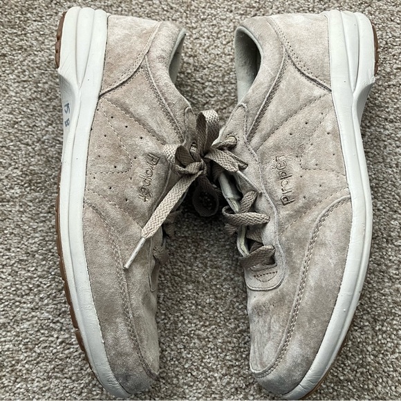 Propet Cream Suede Leather Lace Up Leather Shoes Size 8.5 - Picture 3 of 7